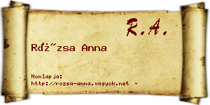 Rózsa Anna névjegykártya