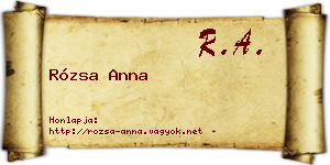 Rózsa Anna névjegykártya
