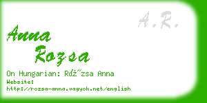 anna rozsa business card