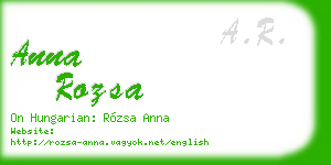 anna rozsa business card
